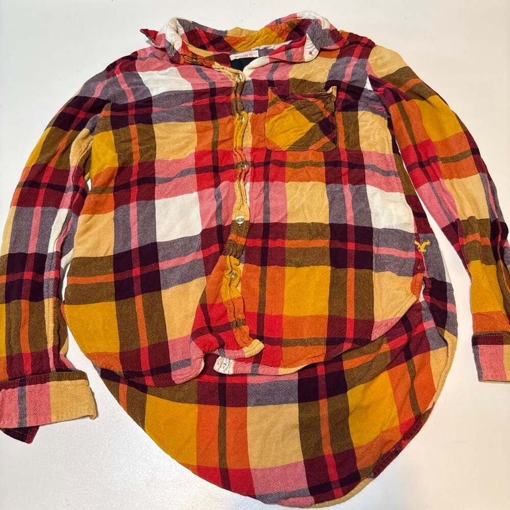 American Eagle Outfitters Boyfriend Fit Plaid Flannel Shirt S